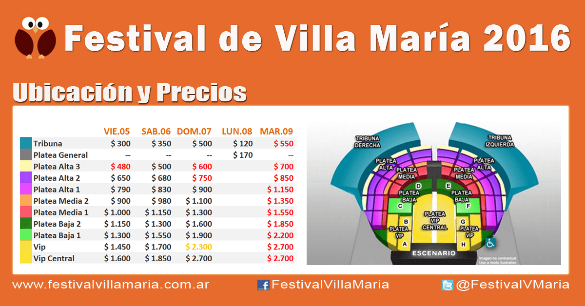 Entradas Festival Villa Maria 2016