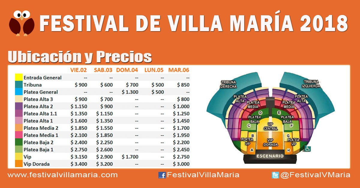 Entradas Festival Villa Maria 2018