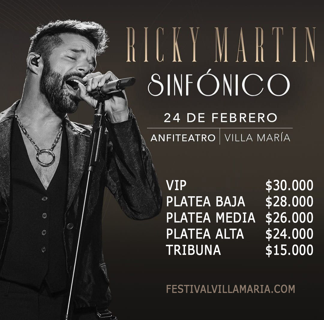 Precio Entradas Ricky Martin en Villa María 2023