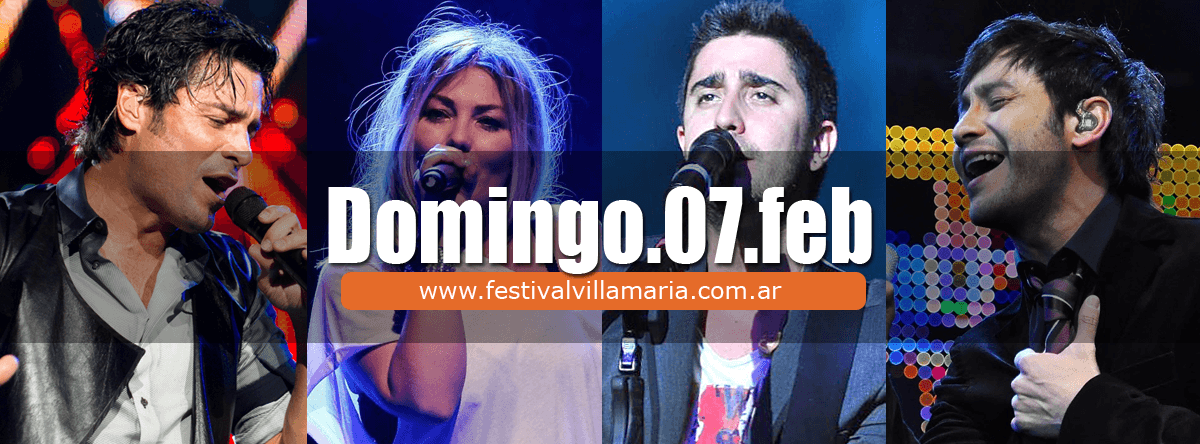 Grilla de Artistas Festival de Peñas 2016 - Chayanne, Amaia Montero y Luciano Pereyra