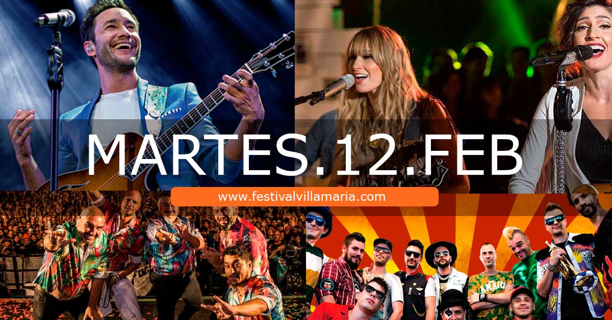 Grilla de Artistas Festival de Peñas Villa María 2019 - HA*ASH, Luciano Pereyra, Los Tekis y Los Caligaris